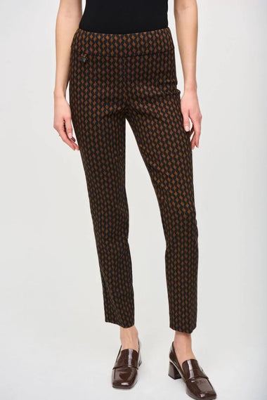 Women's Joseph Ribkoff | Abstract Print Slim Fit Pant | Rust