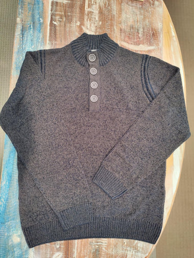 Mend's Codice | Heathered Knitted Sweater | Dark Heather