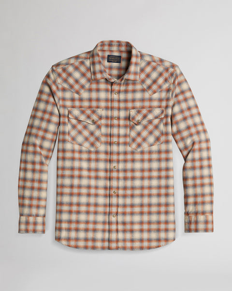 Men's Pendleton | Wyatt Shirt | Sky Blue / Sienna Plaid Flat
