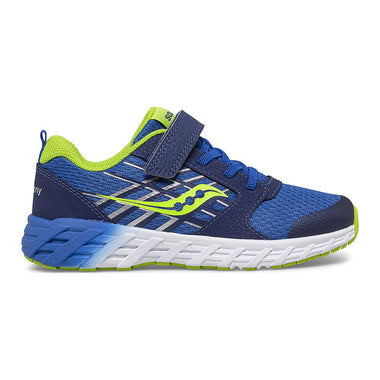 Boy's Saucony | Wind 2.0 A/C Sneaker | Blue/Green Side