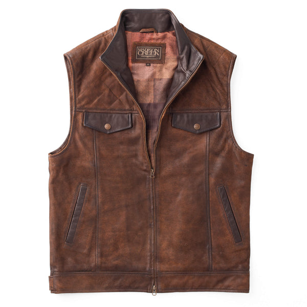 tobacco motorcycle vest Men's Madison Creek | Brentwood Vest