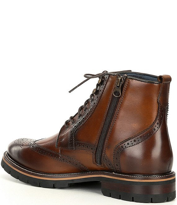 Men s Johnston Murphy Cody Wingtip Zip Boot Tan F.L