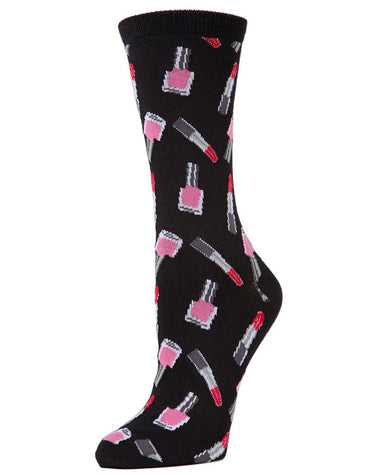 Women's MeMoi | Lipstick Crew Socks | Black
