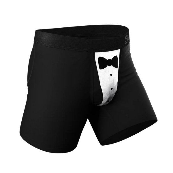 Men's Shinesty | Ball Hammock® Pouch Underwear With Fly | The Black Tuxedo