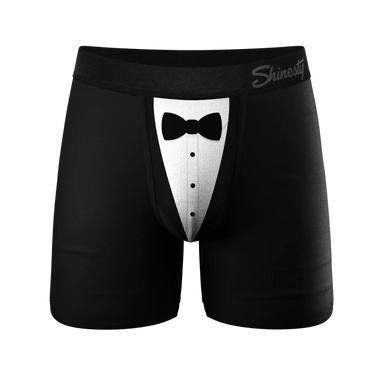 Men's Shinesty | Ball Hammock® Pouch Underwear With Fly | The Black Tuxedo