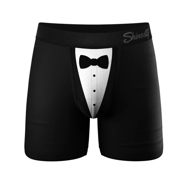 Men's Shinesty | Ball Hammock® Pouch Underwear With Fly | The Black Tuxedo