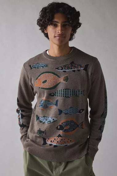 Men's Kavu | Highline Sweater | Fish Stack
