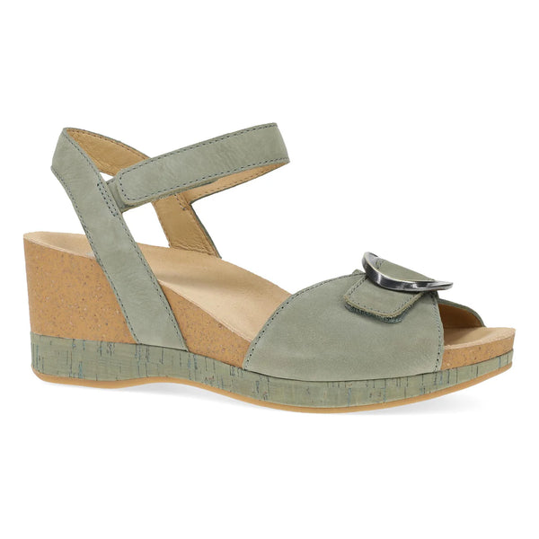 Women's Dansko | Stella Milled Nubuck Wedge Sandal | Sage