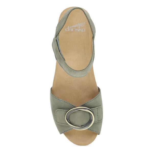 Women's Dansko | Stella Milled Nubuck Wedge Sandal | Sage