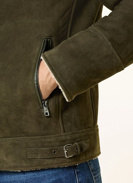 Men's Milestone | Leather jacket MSCAMINO | Dark Green