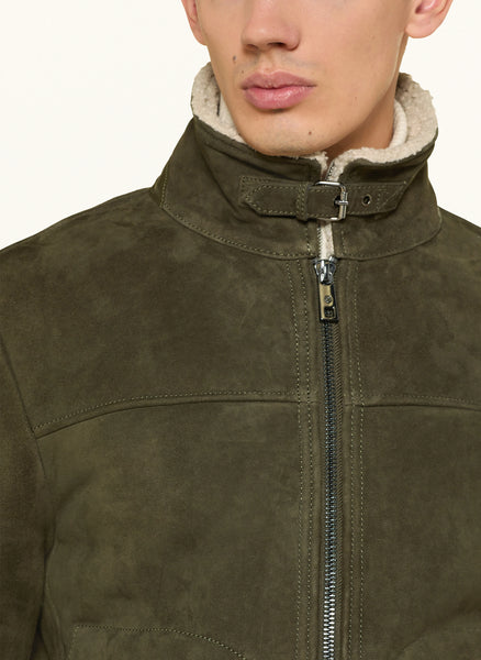 Men's Milestone | Leather jacket MSCAMINO | Dark Green