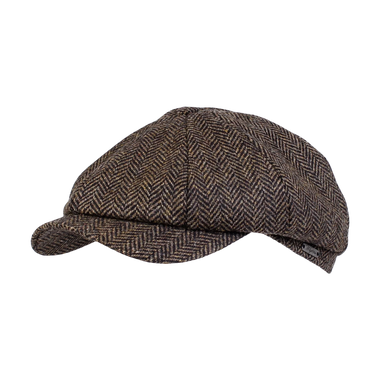 Men's Wigens | Newsboy Classic Shetland Herringbone Cap | Olive