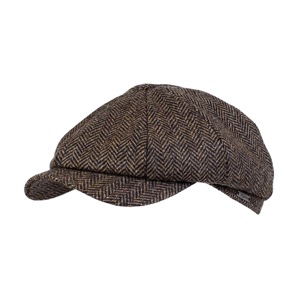 Men's Wigens | Newsboy Classic Shetland Herringbone Cap | Olive