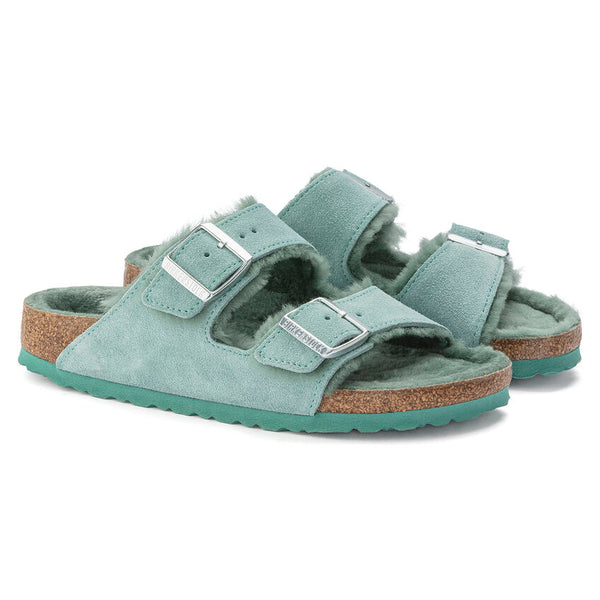 Women's Birkenstock | Arizona Shearling Suede Leather Sandal | Beryl
