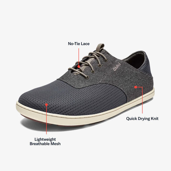 Men's Olukai | Nohea Moku No Tie Shoe | Charcoal & Clay
