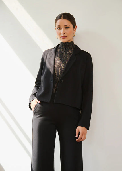 Women's French Dressing | Black Cropped Blazer | Black