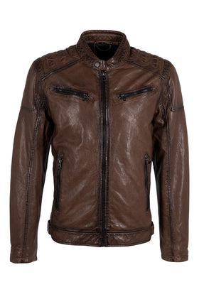 Men's Mauritius | Natico CF Leather Jacket | Brown Front