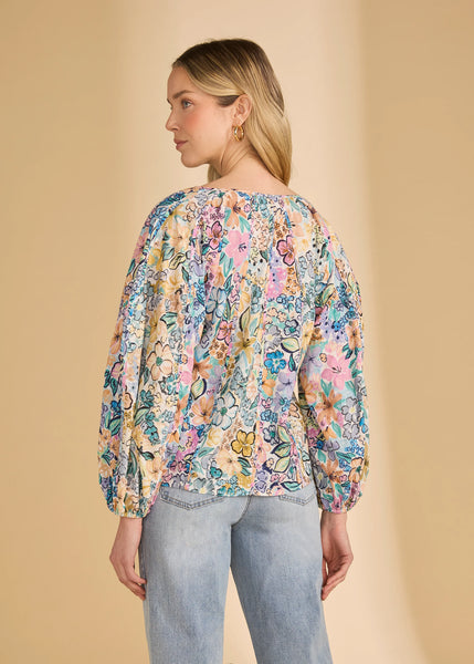 Women's French Dressing | Mixed Print Popover Blouse | Flower Print