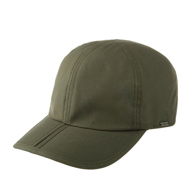 Men's Wigens | Waxed Cotton Baseball Cap with Folding Brim | Khaki