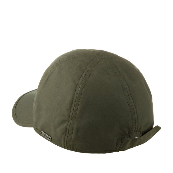 Men's Wigens | Waxed Cotton Baseball Cap with Folding Brim | Khaki Back