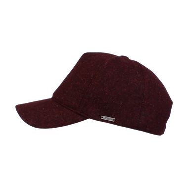 Men's Wigens | Melange Shetland Baseball Cap | Dark Wine Red