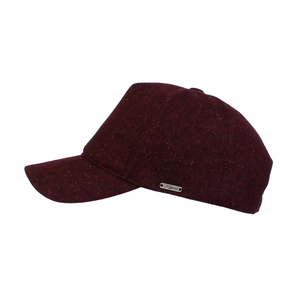 Men's Wigens | Melange Shetland Baseball Cap | Dark Wine Red
