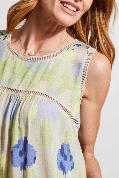Women's Tribal Jeans | Sleeveless Top with Ladder Tape Details | Lime
