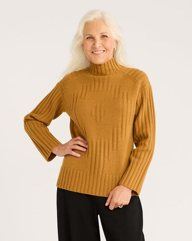 Women's Pendleton | Mockneck Pullover Sweater | Brown Sugar