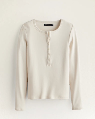 Women's Pendleton | Long Sleeve Pima Cotton Henley | Antique White