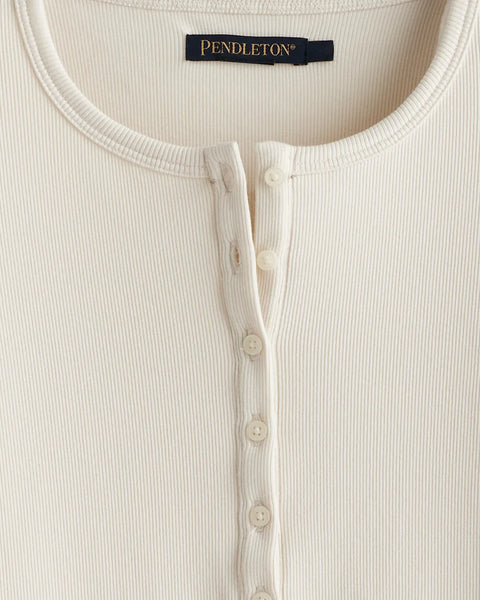 Women's Pendleton | Long Sleeve Pima Cotton Henley | Antique White