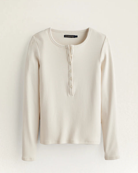 Women's Pendleton | Long Sleeve Pima Cotton Henley | Antique White