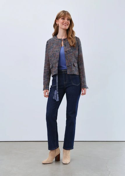 Women's French Dressing | Colarless Tweed Jacket | Multi