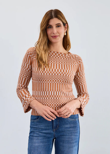 Women's French Dressing | Long-Sleeve Rib Sweater | Bronze/Creme
