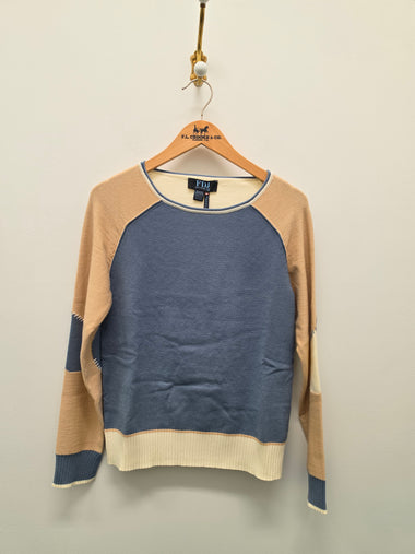 Women's French Dressing | Long Sleeve Tipping Sweater | Indigo