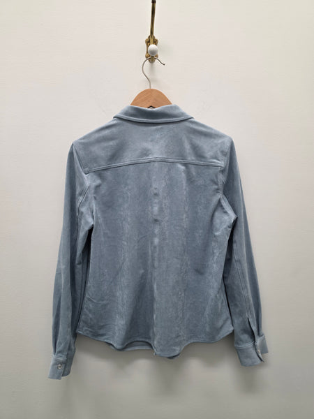 Women's French Dressing | Long Sleeve Suede Button-down Top | Blue River