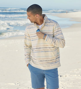 Tommy Bahama  | Minori Sands Button Mock Neck Sweater | Coconut