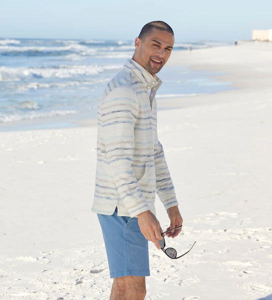 Tommy Bahama  | Minori Sands Button Mock Neck Sweater | Coconut