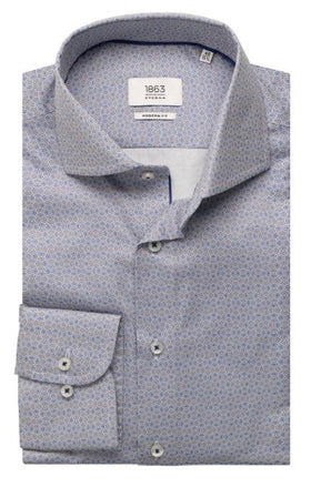 Men's 1863 by Eterna | Twill Button Down | Brown Blue