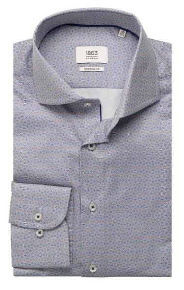 Men's 1863 by Eterna | Twill Button Down | Brown Blue