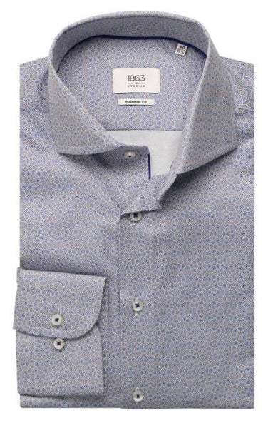 Men's 1863 by Eterna | Twill Button Down | Brown Blue