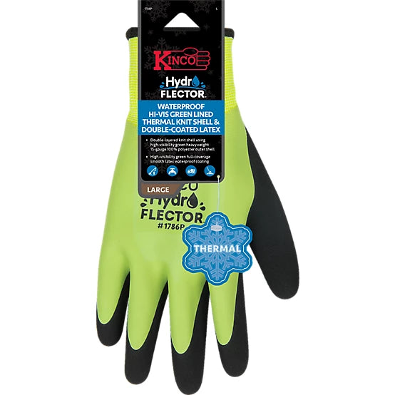 Men's Kinco | Hydroflector Waterproof Double-Layered Knit Shell Work Glovesr | Green