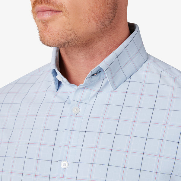 Men's Mizzen + Main | Leeward Trim Long Sleeve | Sky Rodeo Plaid Detail