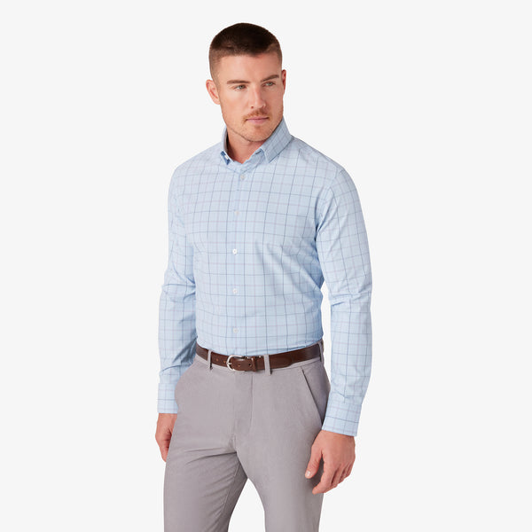 Men's Mizzen + Main | Leeward Trim Long Sleeve | Sky Rodeo Plaid