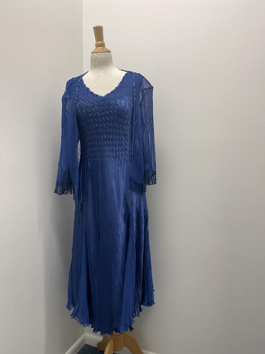 Women's Komarov | Chiffon Dress with Matching Jacket | Navy Blue - FLCrooks.com Women's Komarov | Chiffon Dress with Matching Jacket | Navy Blue - FLCrooks.com