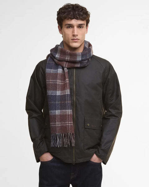 Men's Barbour | Dramside Reversible Lambswool Scarf | Midnight