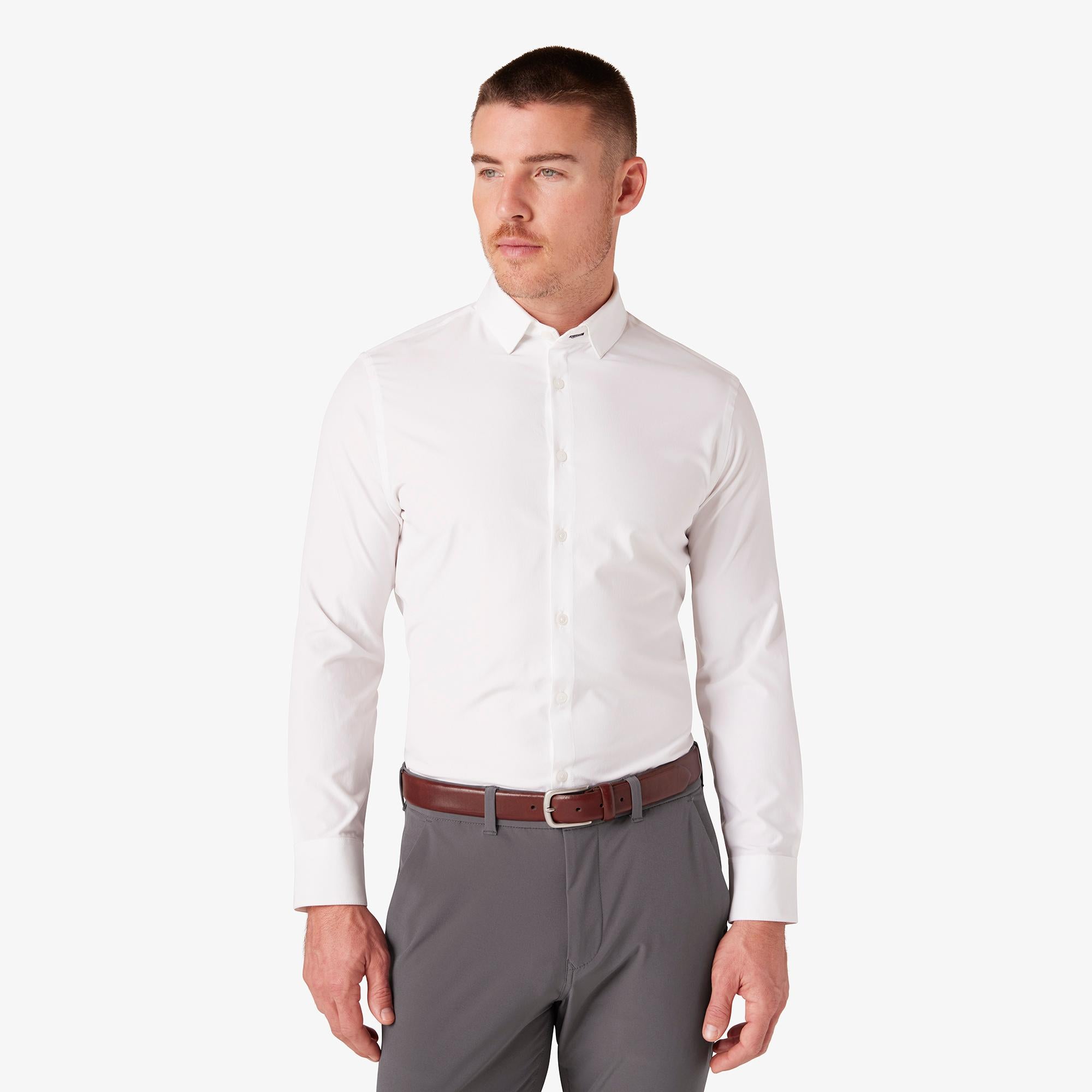 Men's Mizzen + Main | Leeward Trim Tall Long Sleeve | White Solid - FLCrooks.com Men's Mizzen + Main | Leeward Trim Tall Long Sleeve | White Solid - FLCrooks.com