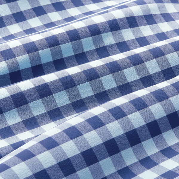 Men's Mizzen + Main | Leeward Trim Long Sleeve | Navy Aqua Gingham Detail