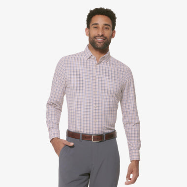 Men's Mizzen + Main | Leeward Trim Long Sleeve | White Multi Plaid