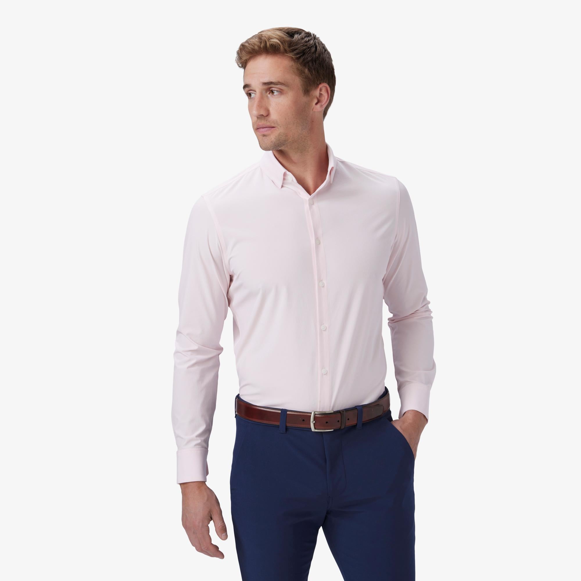 Blue Pastel Color Long Sleeves Polo Leeward Dress Shirt True Pink Solid XL Blue Pastel Color Long Sleeves Polo Leeward Dress Shirt True Pink Solid XL