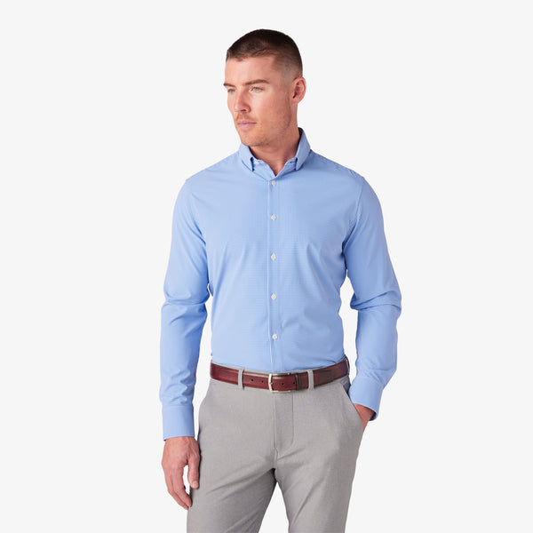 Men's Mizzen + Main | Leeward Classic Long Sleeve | Cobalt Stratford Check